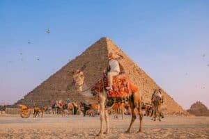 The Majestic Pyramids of Giza in cairo