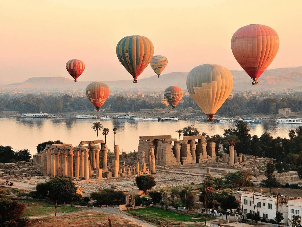 Hot air balloon over Luxor